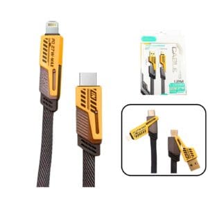 1.2M Flat Wire Charging Cable w/ USB-A & Type C Adapters