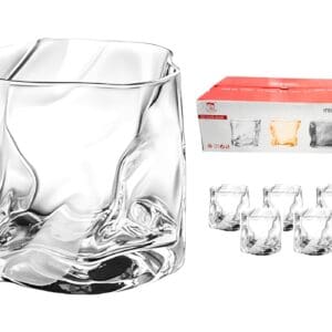 6pk 240ml Whisky Glass w/ Wavy Edge