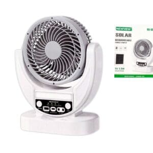 8" Solar Rechargeable Table Fan