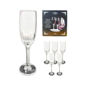 6pcs 2" x 8.75" Fluted Wine Glass