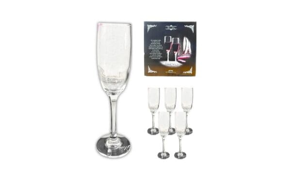 6pcs 2" x 8.75" Fluted Wine Glass