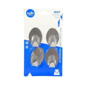 4pk 2" x 1.5" Oval Metal Hooks on Card