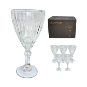 6pk 275ml Ribbed Wine Glass