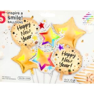 5pc Balloon Set 'Happy New Year'