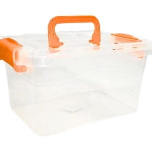 7.5" x 5.5" x 4" Plastic Storage Container w/ Handle & Side Clips