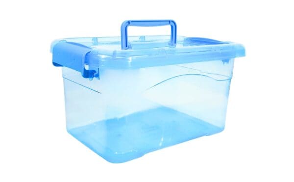 7" x 9.5" x 5" Plastic Storage Container w/ Handle & Side Clips