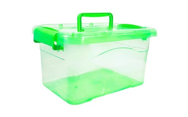 7" x 9.5" x 5" Plastic Storage Container w/ Handle & Side Clips - Image 3