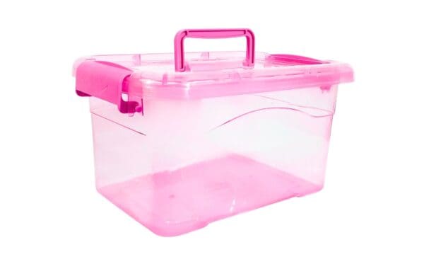 7" x 9.5" x 5" Plastic Storage Container w/ Handle & Side Clips - Image 2