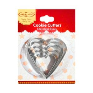 5pc S/S Heart Shaped Cookie Cutter Set