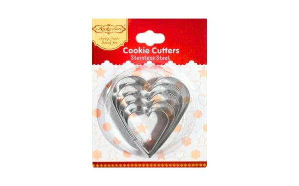 5pc S/S Heart Shaped Cookie Cutter Set