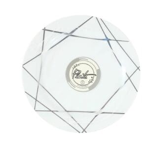 10pk 10.25" Party Plate w/ Silver Lines