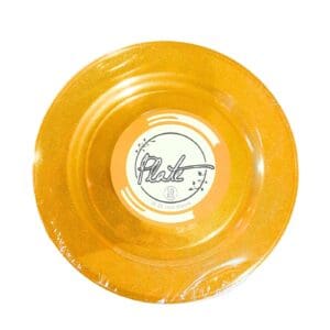 10pk 10.25" Clear Plastic Party Plate w/ Glittered Look
