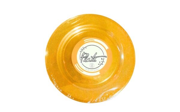 10pk 10.25" Clear Plastic Party Plate w/ Glittered Look
