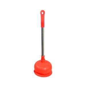 6" Diameter Red Toilet Plunger w/ Silver Handle