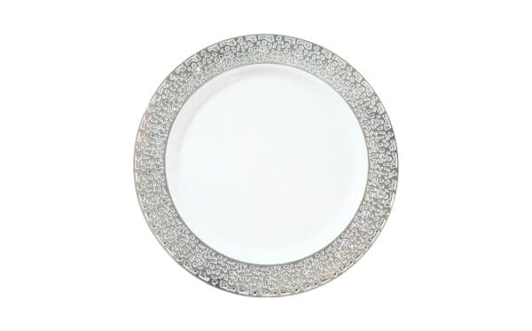 10pk 10" Party Plate w/ Silver Rim