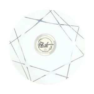 10pk 10" Party Plate w/ Silver Lines