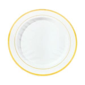 10pk 10" Party Plate w/ Gold Line on Rim