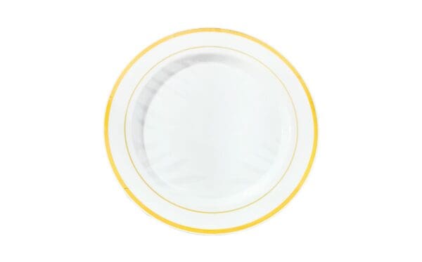 10pk 10" Party Plate w/ Gold Line on Rim