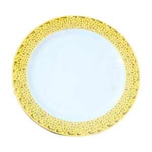 10pk 7" Party Plate w/ Gold Rim