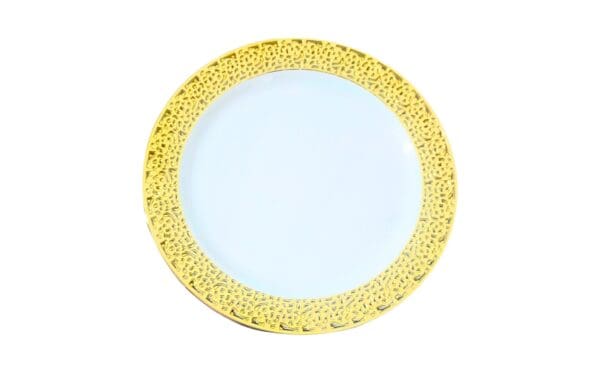 10pk 7" Party Plate w/ Gold Rim