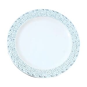 10pk 7" Party Plate w/ Silver Rim