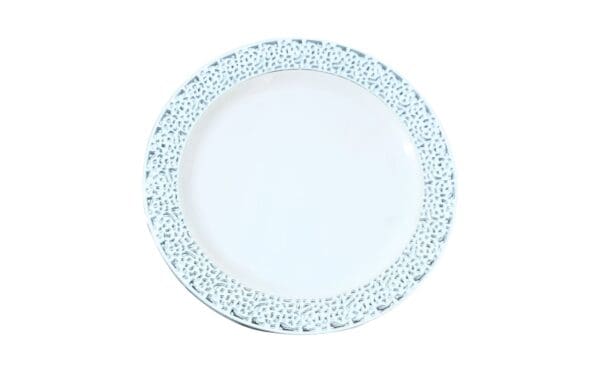 10pk 7" Party Plate w/ Silver Rim