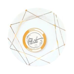 10pk 7" Party Plate w/ Gold Lines