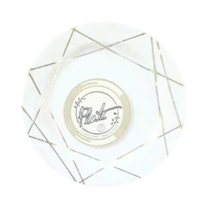 10pk 7" Party Plate w/ Silver Lines