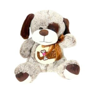12" (30cm) Plush Dog w/ Brown Ribbon
