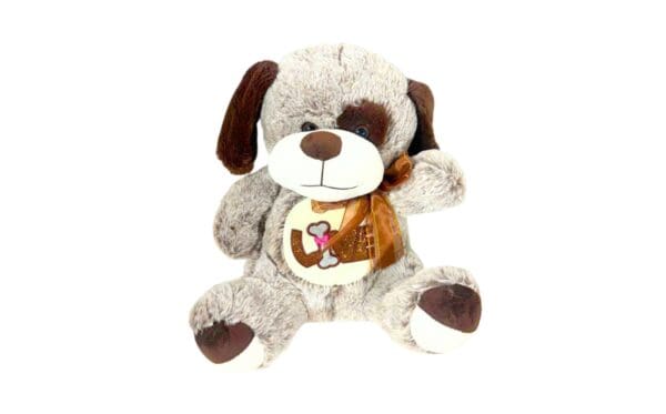 12" (30cm) Plush Dog w/ Brown Ribbon