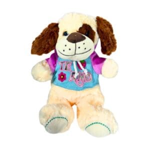 11" (28cm) Plush Dog w/ Hoodie 'Te Amo'