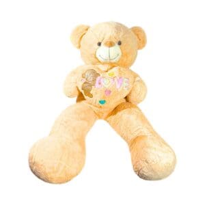 50" (125cm) Plush Bear Holding 14" Heart w/ Glittered Bear Design