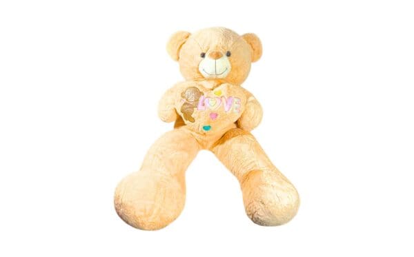 50" (125cm) Plush Bear Holding 14" Heart w/ Glittered Bear Design