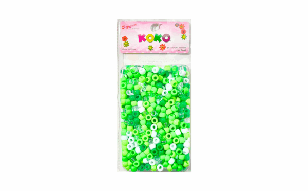 1000pc Mixed Green Small Round Hair Beads