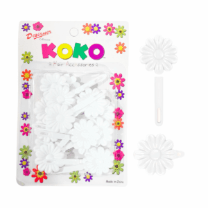 18pk White Daisy Hair Barrettes