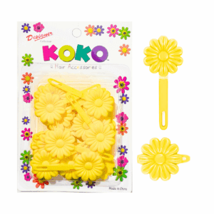 18pk Pastel Yellow Daisy Plastic Barrettes