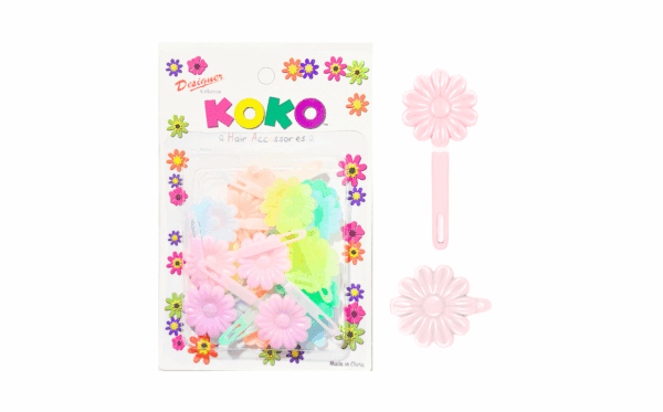 18pk Pastel Color Mixed Daisy Hair Barrettes