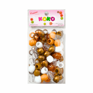Brown Mix Big Hair Beads