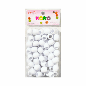 White Big Hair Beads