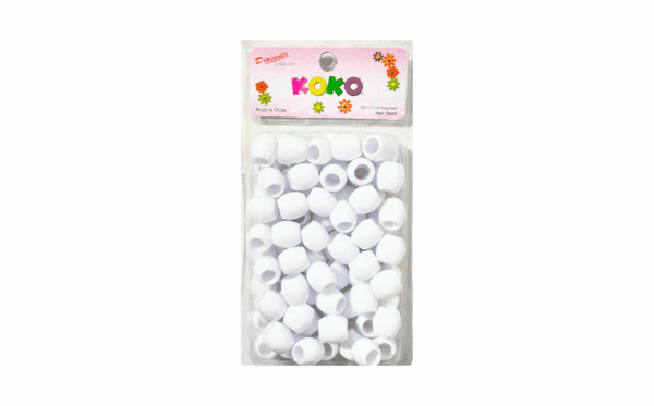 White Big Hair Beads