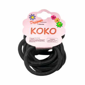 12pk Black Elastic Hair O's w/out Metal