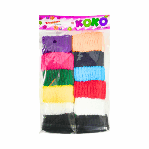 12pc Asst Color 5" Round Hair Scrunchies