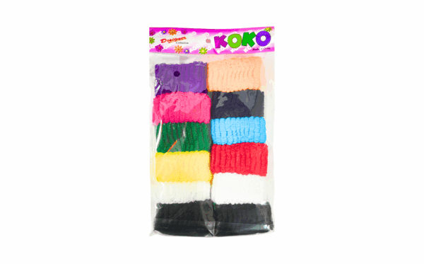 12pc Asst Color 5" Round Hair Scrunchies