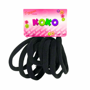 8pc Medium Black Elastic Bands w/out Metal