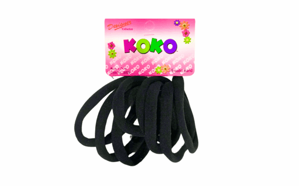 8pc Medium Black Elastic Bands w/out Metal