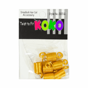 6pk Gold Dread Lock Hair Spring Beads
