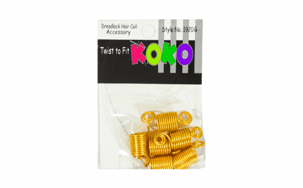 6pk Gold Dread Lock Hair Spring Beads