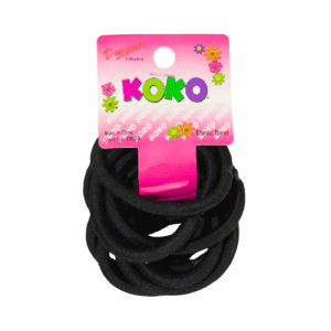 12pk Black Color Elastic Hair Bands