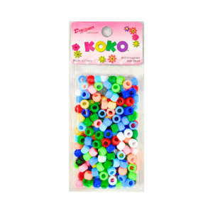 200pk Asst Colors Round Hair Beads