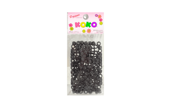 200pc Black Round Hair Beads